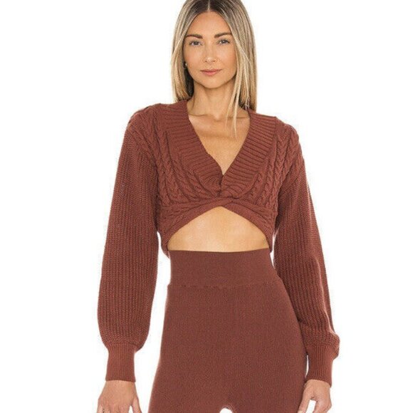 Free People Emilie Sweater Set in Cherry Cola Size XS - NWT - Picture 3 of 13